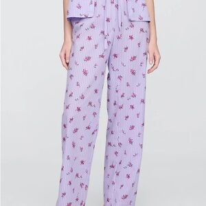 Purple Floral Pajama Pants